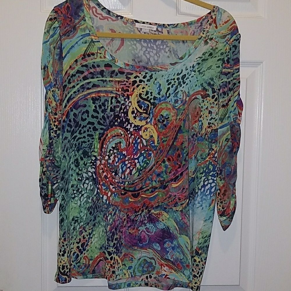 Erin London printed top Sz L NWOT. - Picture 1 of 5